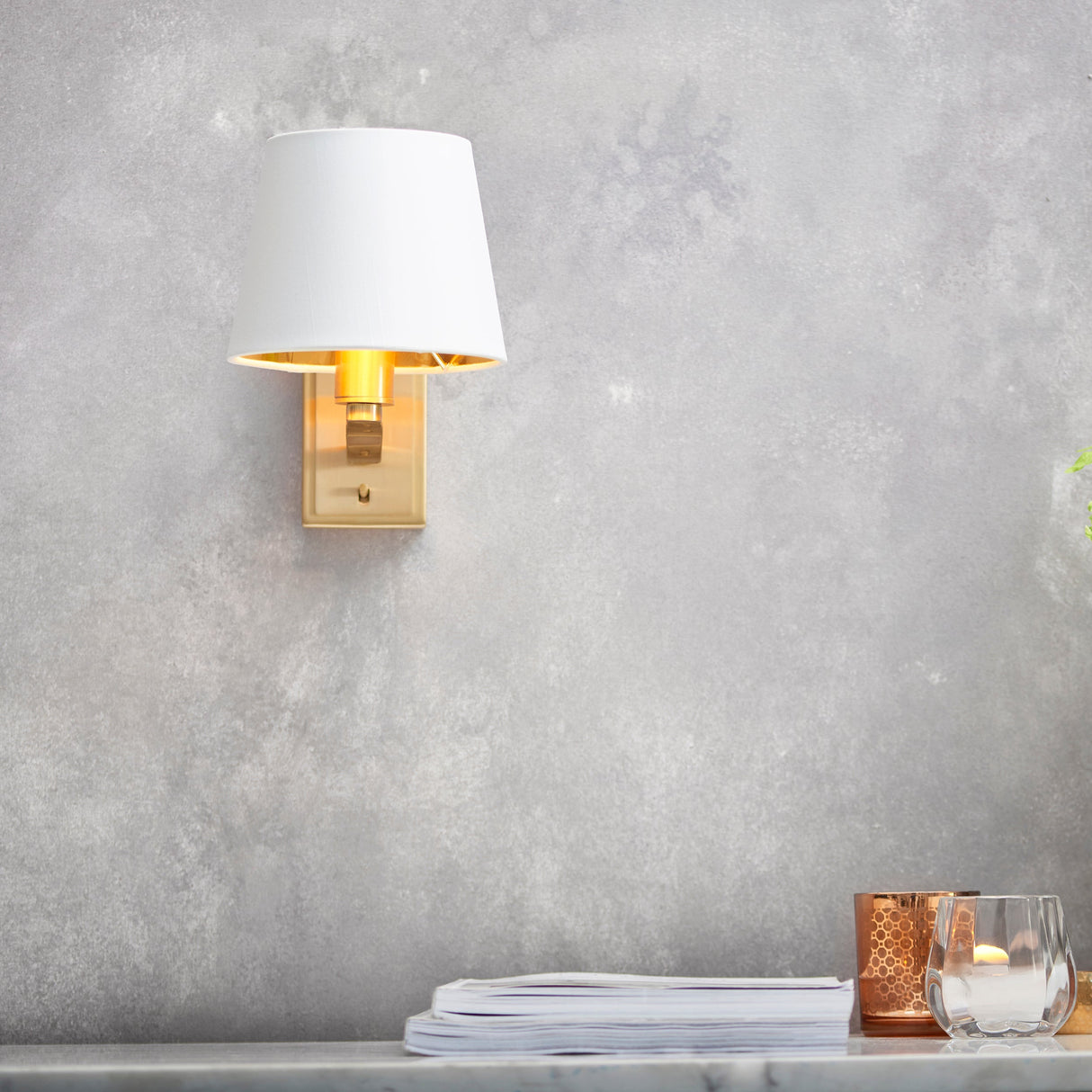 Endon Harvey Wall Light Brushed Satin Gold –  from Amos Lighting + Home