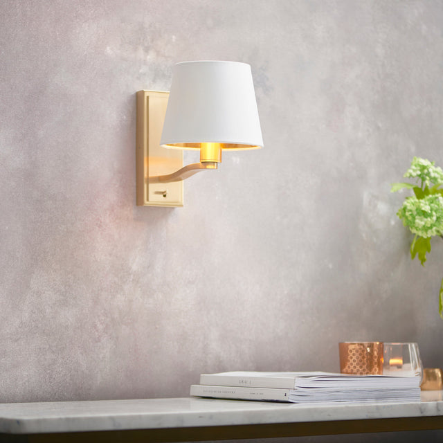 Endon Harvey Wall Light Brushed Satin Gold –  from Amos Lighting + Home