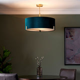 Endon Hayfield 3lt Pendant Antique Brass & Fir –  from Amos Lighting + Home