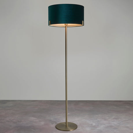 Endon Hayfield Floor Lamp Antique Brass & Fir –  from Amos Lighting + Home