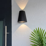 Amos Helm Outdoor Wall Light Up Down Textured Black –  from Amos Lighting + Home