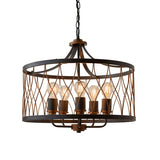 Endon Heston Pendant Chandelier Matt Black & Rustic Bronze –  from Amos Lighting + Home