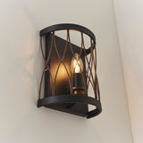 Endon Heston Wall Light Matt Black & Rustic Bronze –  from Amos Lighting + Home