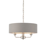 Endon Highclere 3lt Pendant Bright Nickel & Charcoal –  from Amos Lighting + Home