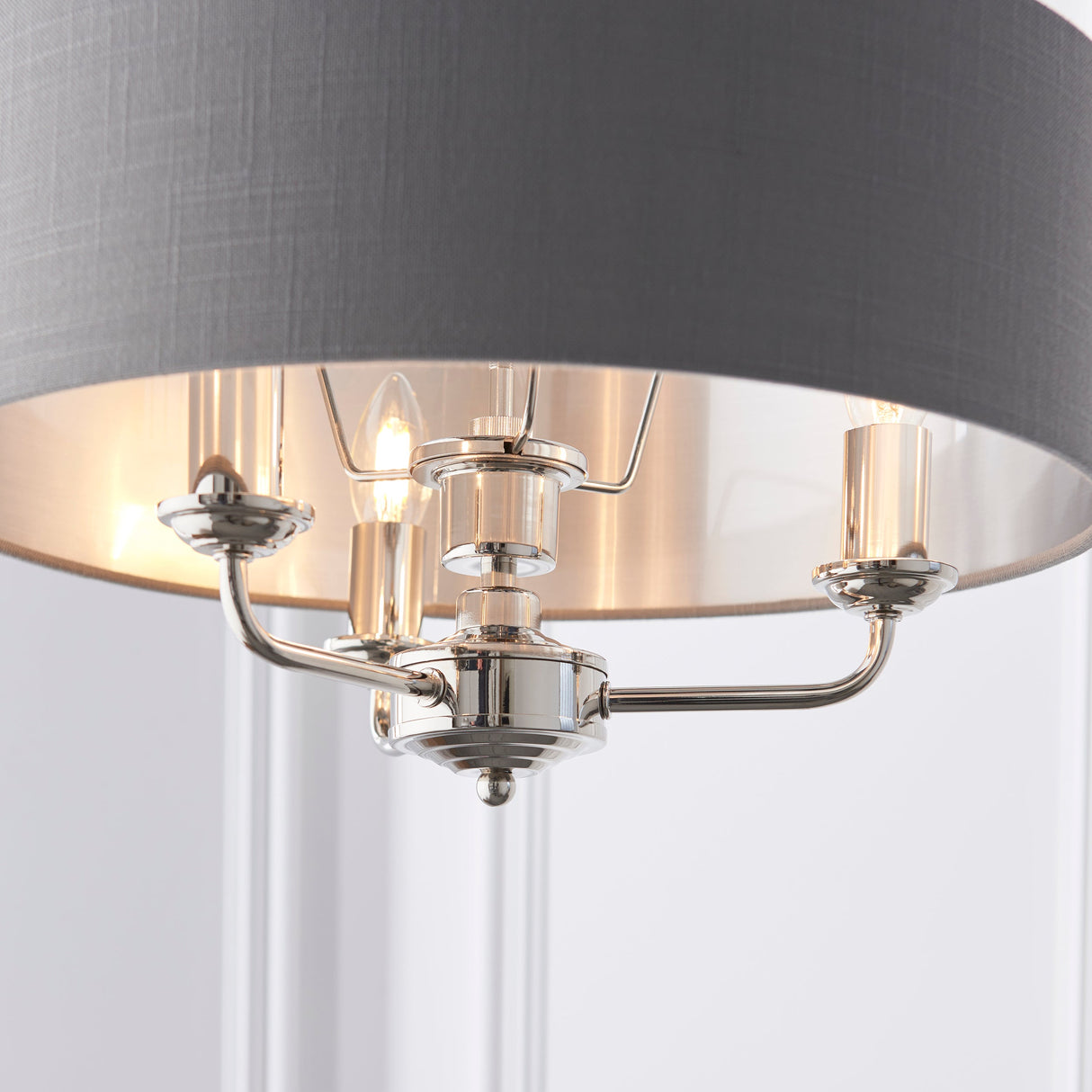 Endon Highclere 3lt Pendant Bright Nickel & Charcoal –  from Amos Lighting + Home