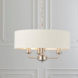 Endon Highclere 3lt Pendant Brushed Chrome & Natural –  from Amos Lighting + Home