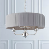 Endon Highclere 3lt Pleated Pendant Bright Nickel & Charcoal –  from Amos Lighting + Home