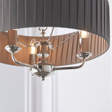 Endon Highclere 3lt Pleated Pendant Bright Nickel & Charcoal –  from Amos Lighting + Home