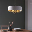 Endon Highclere 6lt Pendant Antique Brass & White –  from Amos Lighting + Home