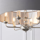 Endon Highclere 6lt Pendant Bright Nickel & Charcoal –  from Amos Lighting + Home