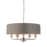 Endon Highclere 6lt Pleated Pendant Bright Nickel & Charcoal –  from Amos Lighting + Home