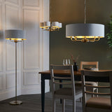 Endon Highclere 8lt Pendant Antique Brass & White –  from Amos Lighting + Home