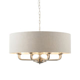 Endon Highclere 8lt Pendant Brushed Chrome & Natural –  from Amos Lighting + Home