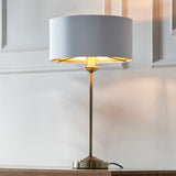 Endon Highclere Stem Table Lamp Antique Brass & White –  from Amos Lighting + Home