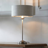 Endon Highclere Stem Table Lamp Brushed Chrome & Natural –  from Amos Lighting + Home