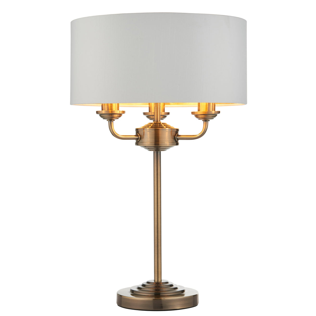 Endon Highclere Table Lamp Antique Brass & White –  from Amos Lighting + Home