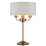 Endon Highclere Table Lamp Antique Brass & White –  from Amos Lighting + Home