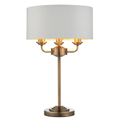 Endon Highclere Table Lamp Antique Brass & White –  from Amos Lighting + Home