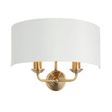 Endon Highclere Wall Light Antique Brass & White –  from Amos Lighting + Home