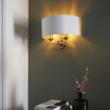 Endon Highclere Wall Light Antique Brass & White –  from Amos Lighting + Home