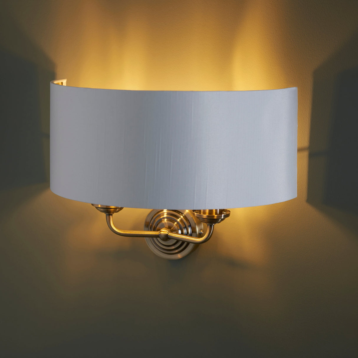 Endon Highclere Wall Light Antique Brass & White –  from Amos Lighting + Home