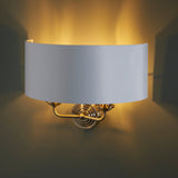 Endon Highclere Wall Light Antique Brass & White –  from Amos Lighting + Home