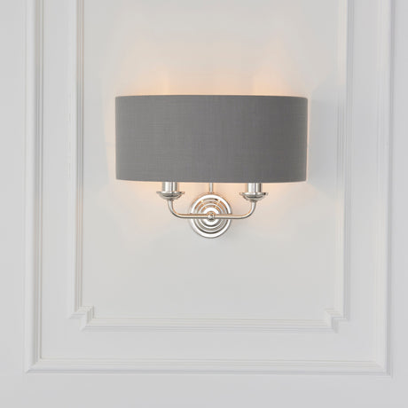 Endon Highclere Wall Light Bright Nickel & Charcoal –  from Amos Lighting + Home