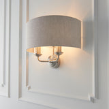 Endon Highclere Wall Light Brushed Chrome & Natural –  from Amos Lighting + Home