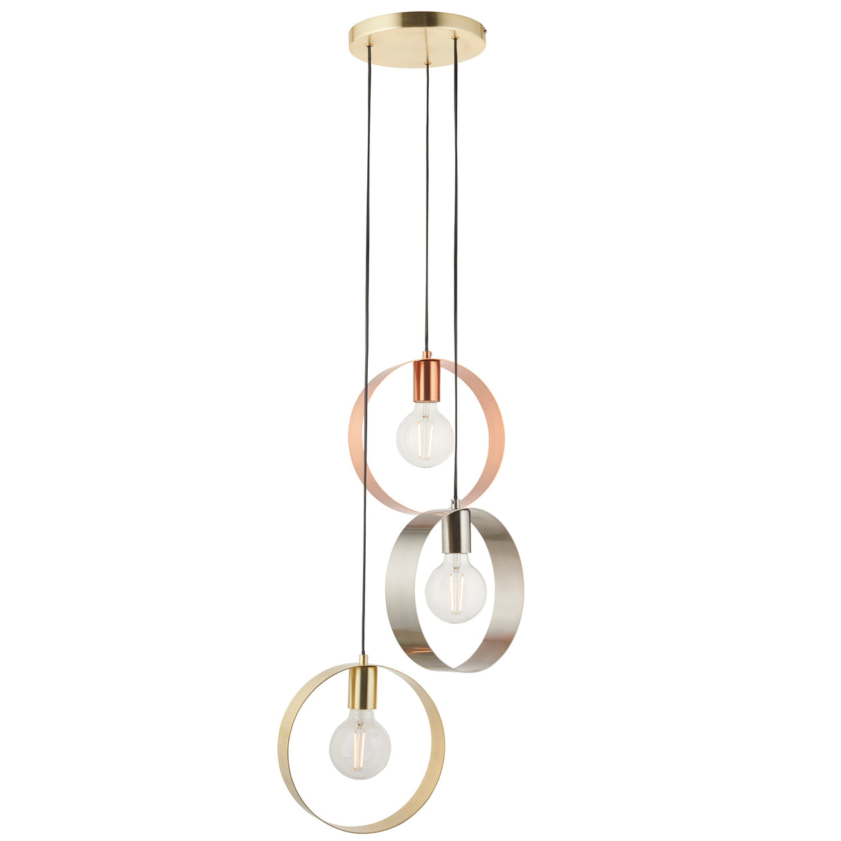 Amos Hoop 3 Light Pendant Cluster Multi Coloured –  from Amos Lighting + Home