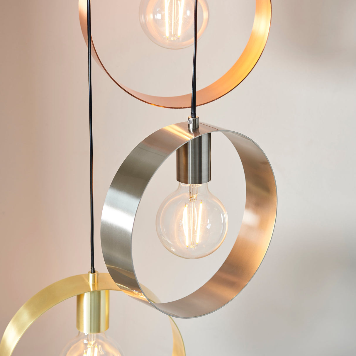 Amos Hoop 3 Light Pendant Cluster Multi Coloured –  from Amos Lighting + Home