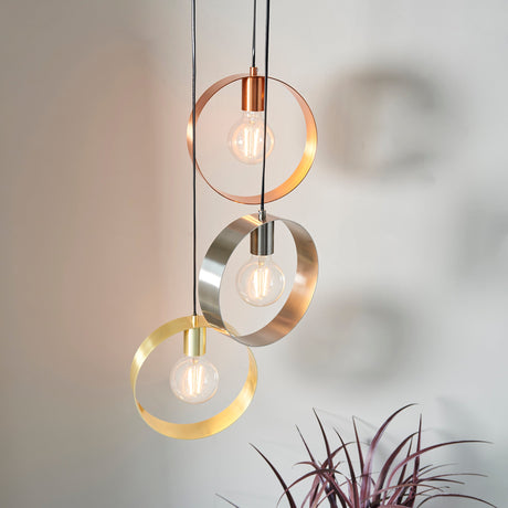 Amos Hoop 3 Light Pendant Cluster Multi Coloured –  from Amos Lighting + Home