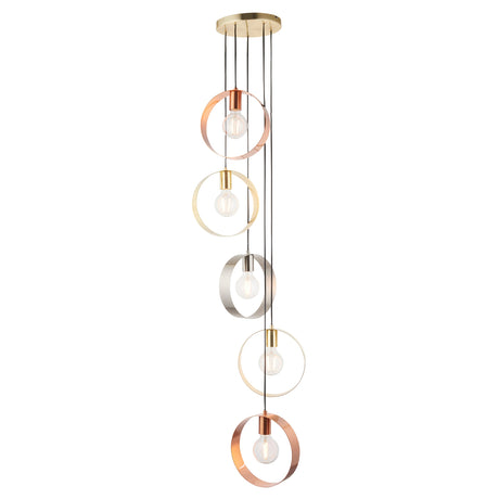 Amos Hoop 5 Light Pendant Cluster Multi Coloured –  from Amos Lighting + Home