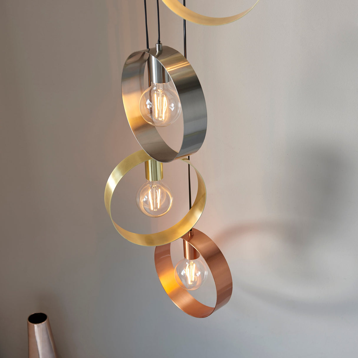 Amos Hoop 5 Light Pendant Cluster Multi Coloured –  from Amos Lighting + Home