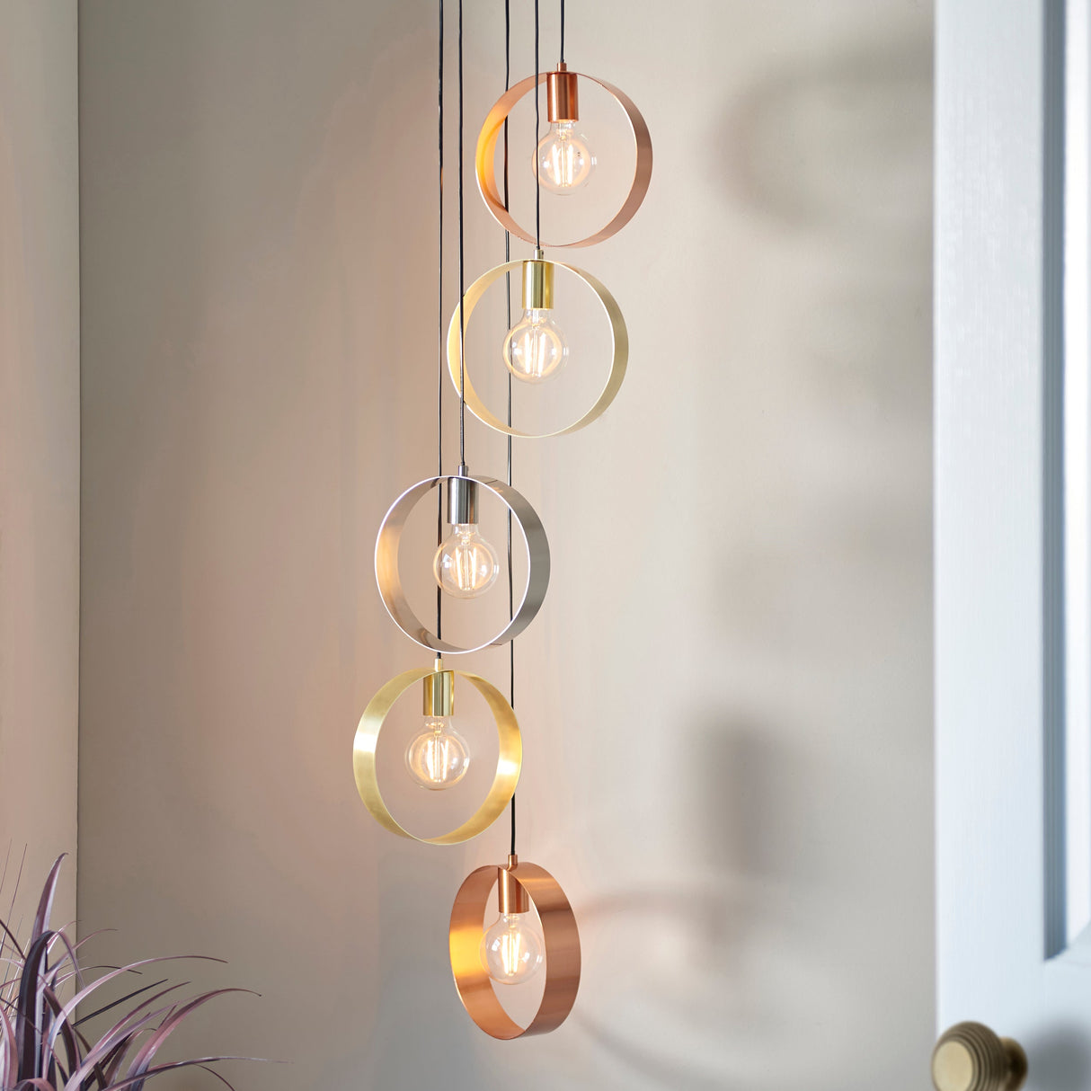 Amos Hoop 5 Light Pendant Cluster Multi Coloured –  from Amos Lighting + Home