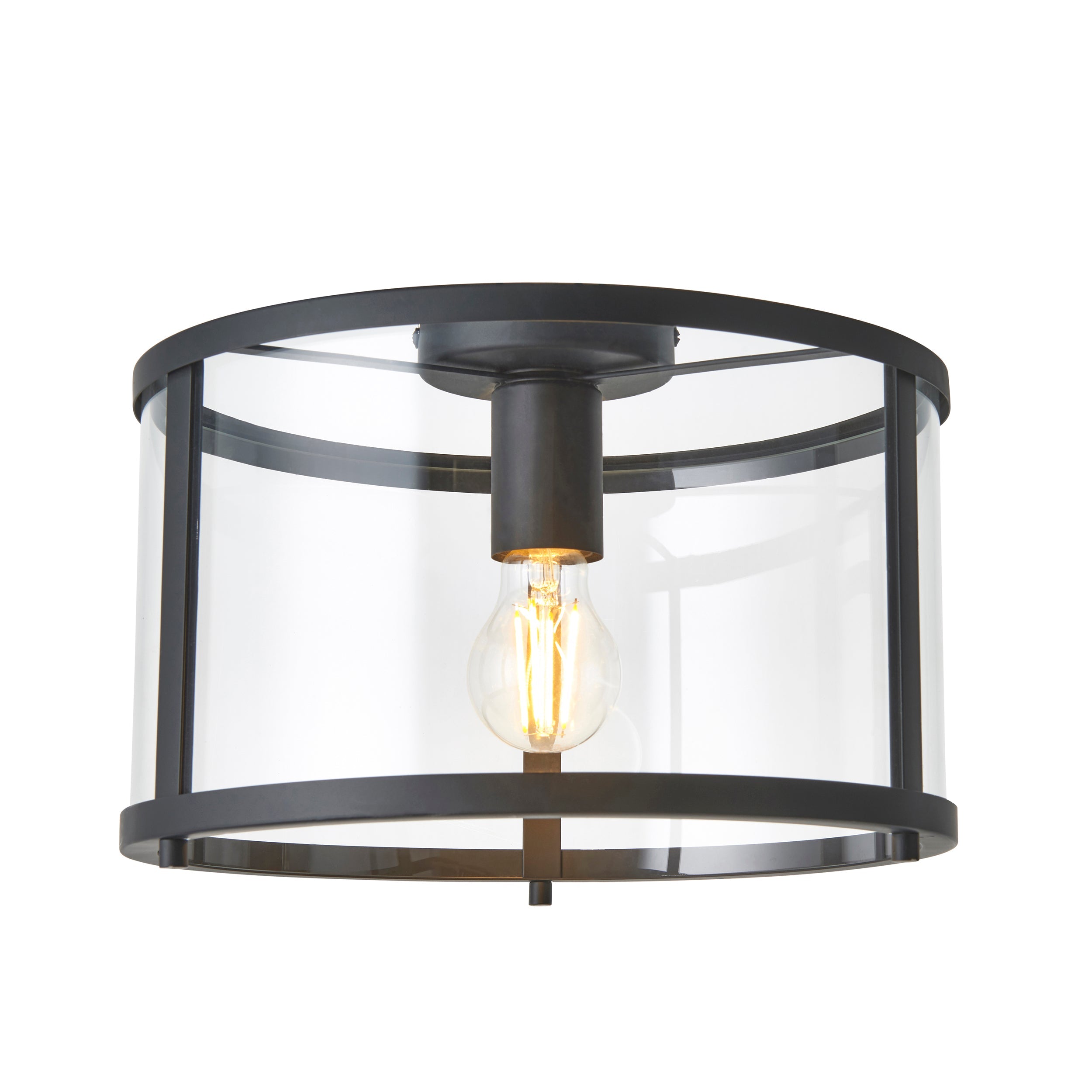 Endon Hopton Flush Ceiling Light Matt Black Amos Lighting Home