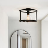 Amos Hopton Flush Ceiling Light Matt Black –  from Amos Lighting + Home