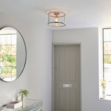 Amos Hopton Flush Ceiling Light Nickel –  from Amos Lighting + Home