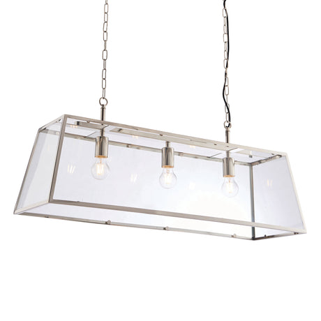 Endon Hurst 3lt Bar Pendant Bright Nickel –  from Amos Lighting + Home