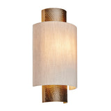 Endon Indara Wall Light Hammered Bronze &amp; Linen Shade –  from Amos Lighting + Home