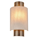 Endon Indara Wall Light Hammered Bronze &amp; Linen Shade –  from Amos Lighting + Home