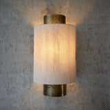 Endon Indara Wall Light Hammered Bronze &amp; Linen Shade –  from Amos Lighting + Home