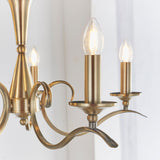 Endon Kora 5lt Chandelier Antique Brass –  from Amos Lighting + Home