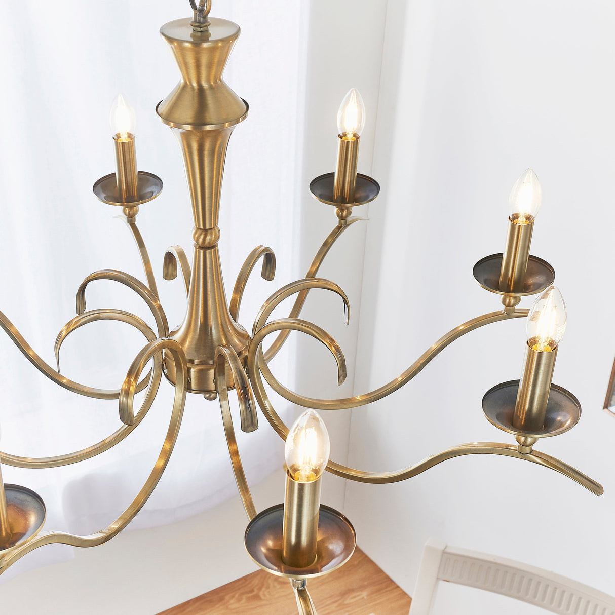 Endon Kora 8lt Chandelier Antique Brass –  from Amos Lighting + Home