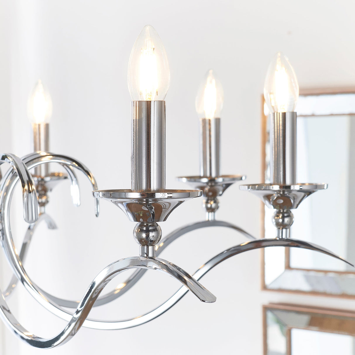 Endon Kora 8lt Chandelier Chrome –  from Amos Lighting + Home