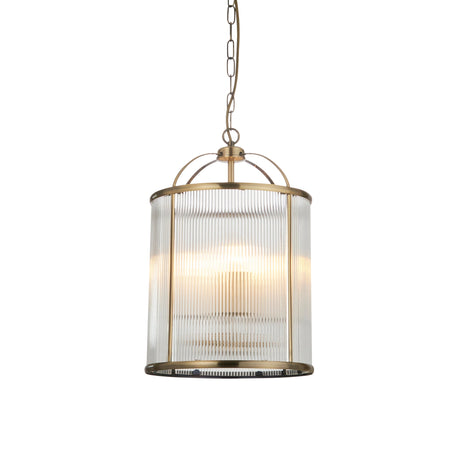 Amos Lambeth Ribbed 4lt Lantern Antique Brass –  from Amos Lighting + Home