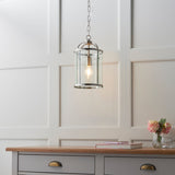 Amos Lambeth Single Lantern Satin Nickel –  from Amos Lighting + Home