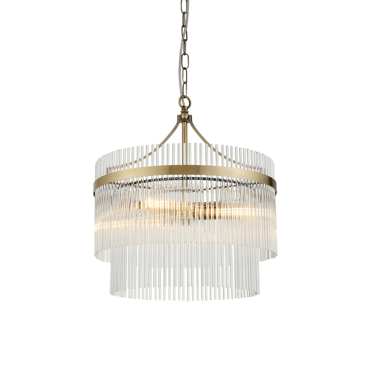 Amos Marietta 3lt Chandelier Antique Brass & Glass –  from Amos Lighting + Home