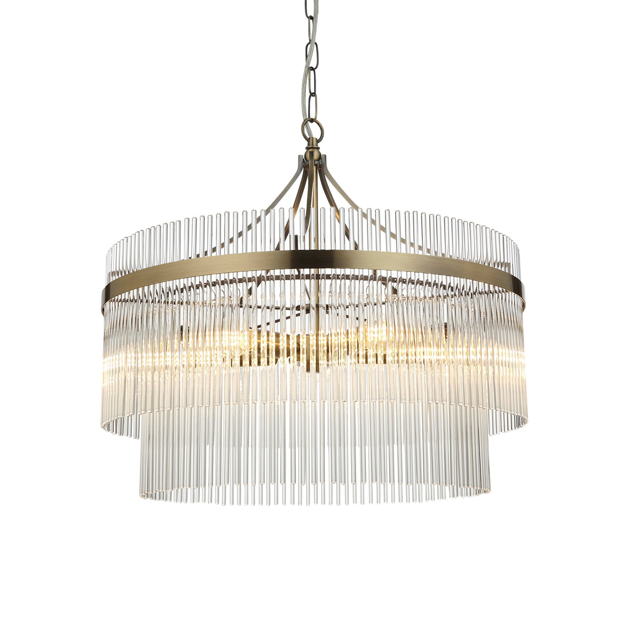 Amos Marietta 5lt Chandelier Antique Brass & Glass –  from Amos Lighting + Home