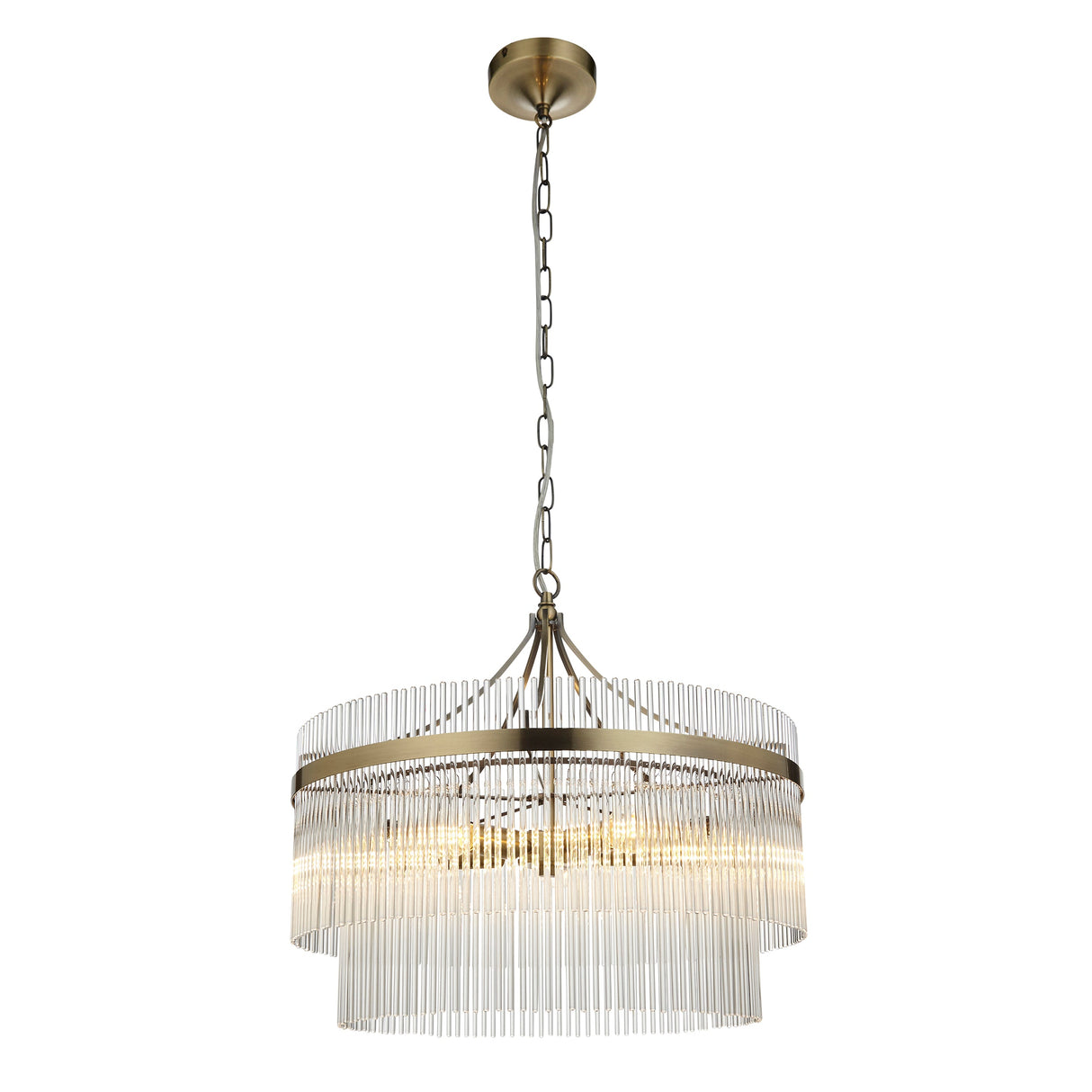 Amos Marietta 5lt Chandelier Antique Brass & Glass –  from Amos Lighting + Home