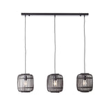 Amos Perranwell Bamboo 3 Light Pendant Bar Black –  from Amos Lighting + Home